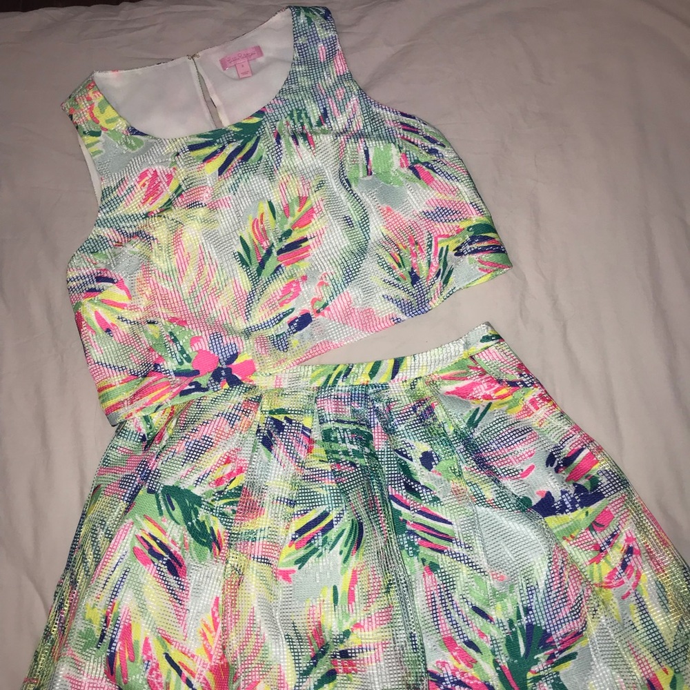 Lilly Pulitzer Two Piece Set (Crop Top + Skirt)